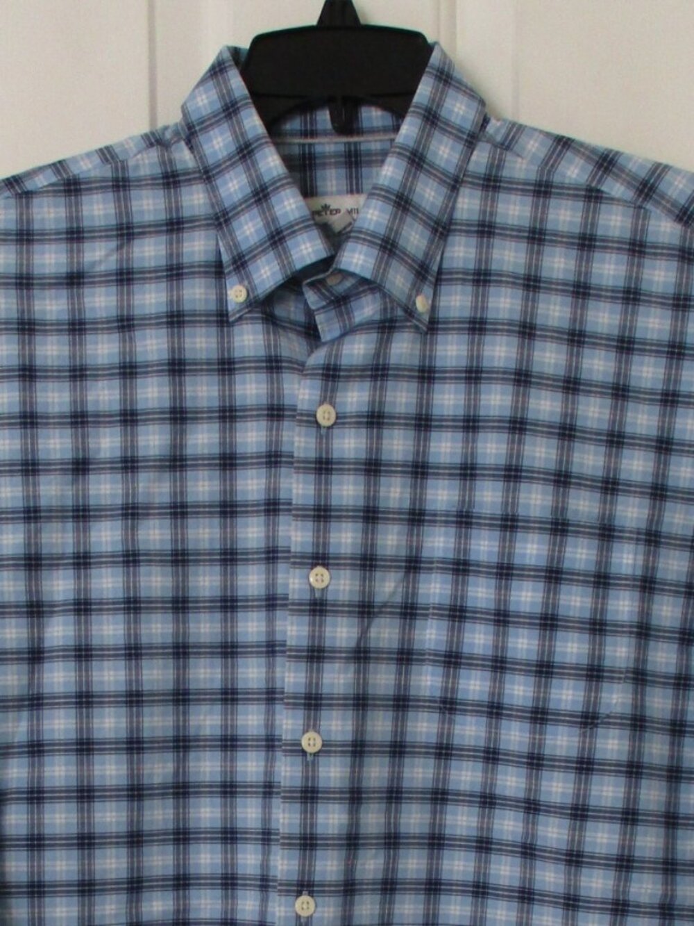 Peter Millar Mens L/S Blue Stretch Cotton Button-down Shirt - 16/35 or Large